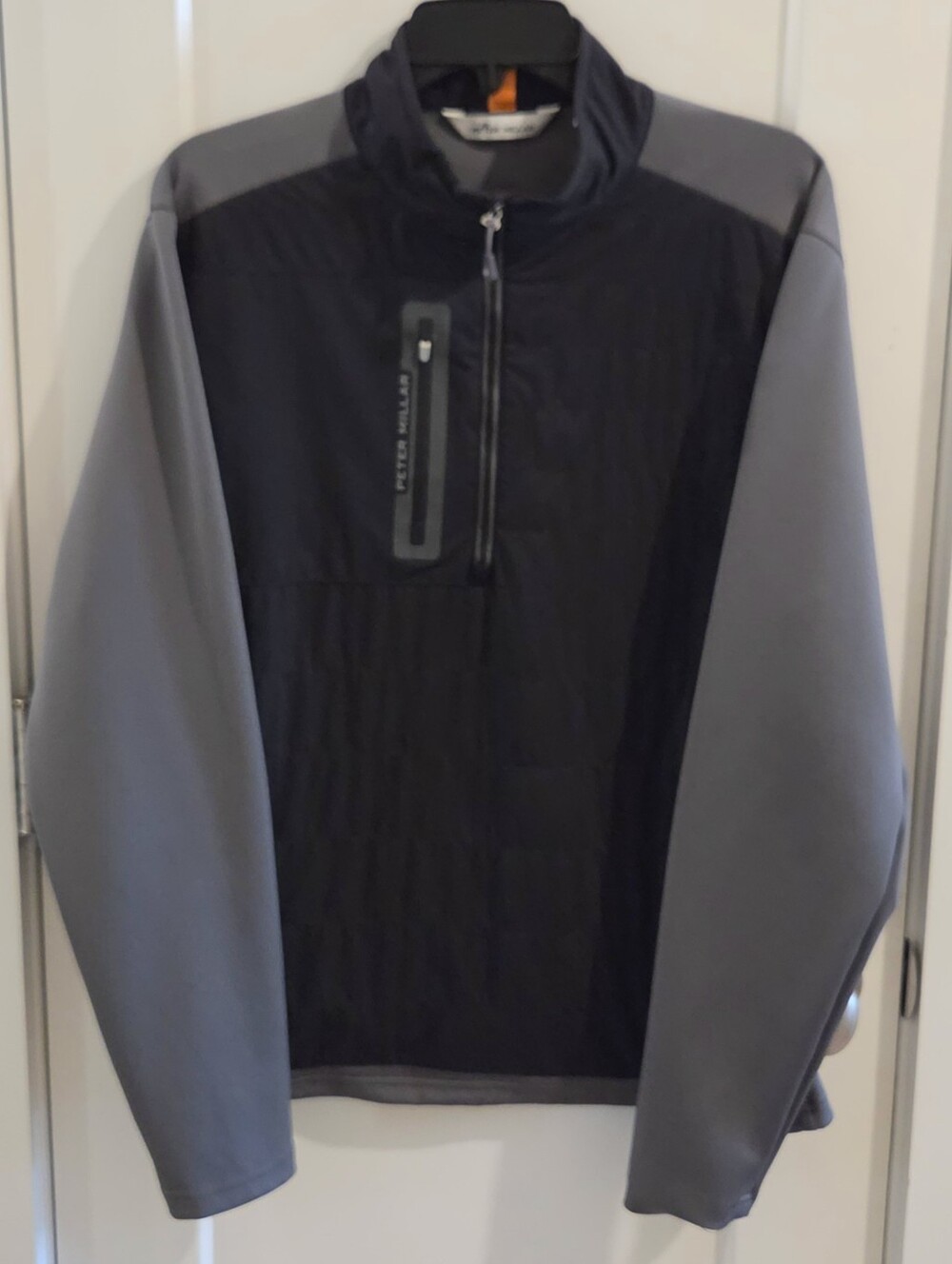Peter Millar Weld Elite Hybrid 1/2-Zip Golf Pullover Jacket - Size Medium - Blac